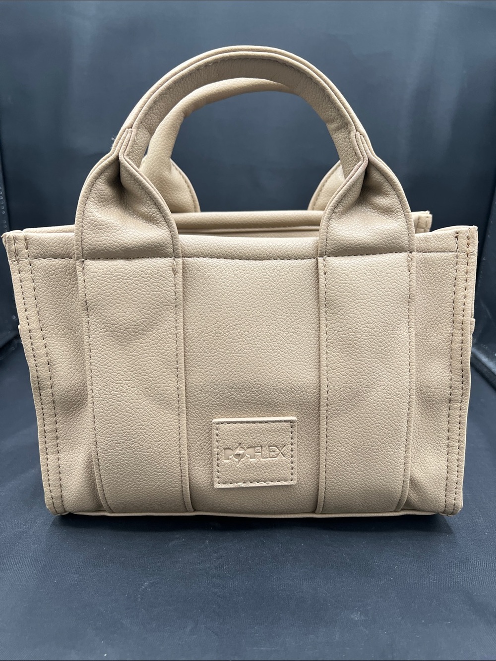 POPFLEX Taupe Mini Structured Tote